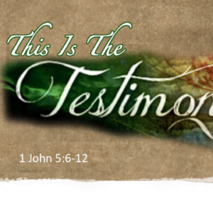 This is the Testimony 1 John 5:6-10